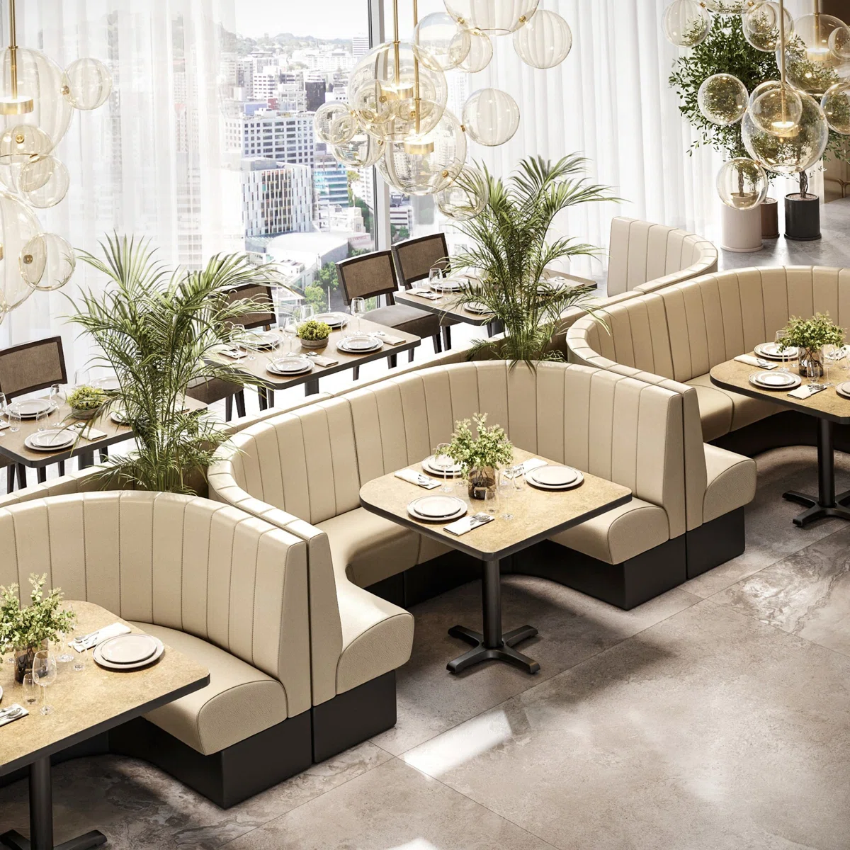 U-shaped Restaurant Booths-5